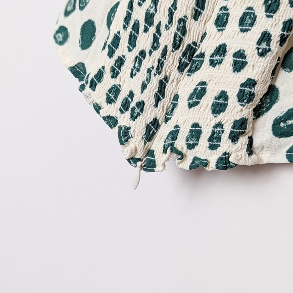 REFORMATION Delevan Top Tapioca Polka Dot Green White 0 - Picture 9 of 11